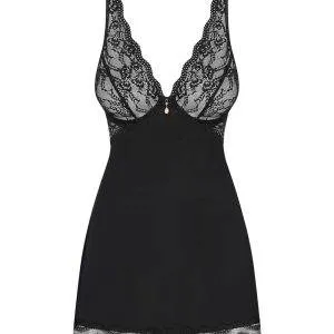 Obsessive Luvae - Elegantes Babydoll Set mit Spitze und Perlen schwarz L/XL Obsessive Luvae - Elegantes Babydoll Set mit Spitze und Perlen schwarz L/XL – Bild 3