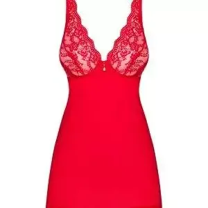 Obsessive Luvae - Elegantes Babydoll Set mit Spitze und Perlen rot S/M Obsessive Luvae - Elegantes Babydoll Set mit Spitze und Perlen rot S/M – Bild 3