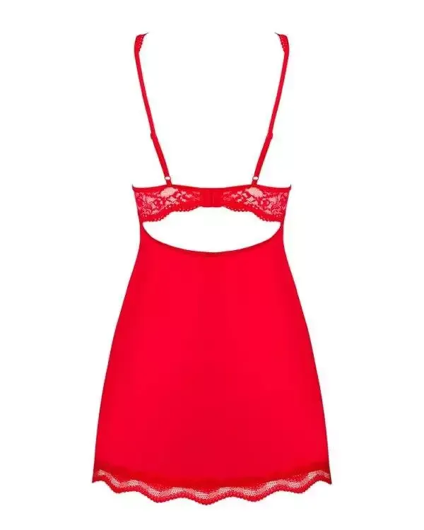 Obsessive Luvae - Elegantes Babydoll Set mit Spitze und Perlen rot S/M Obsessive Luvae - Elegantes Babydoll Set mit Spitze und Perlen rot S/M