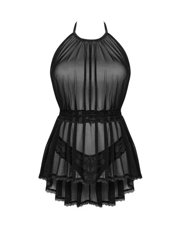 Obsessive Transparentes Babydoll mit Spitzenstring schwarz XL/2XL Obsessive Transparentes Babydoll mit Spitzenstring schwarz XL/2XL