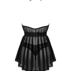 Obsessive Transparentes Babydoll mit Spitzenstring schwarz XL/2XL Obsessive Transparentes Babydoll mit Spitzenstring schwarz XL/2XL – Bild 4