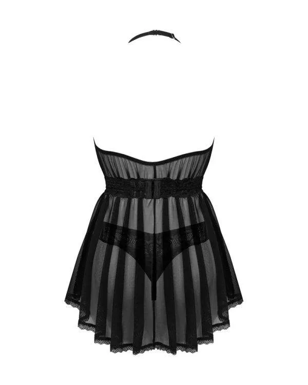 Obsessive Transparentes Babydoll mit Spitzenstring schwarz XL/2XL Obsessive Transparentes Babydoll mit Spitzenstring schwarz XL/2XL