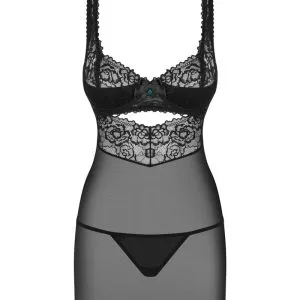 Obsessive Verführerisches Hemdchen mit offenen Cups schwarz S/M Obsessive Verführerisches Hemdchen mit offenen Cups schwarz S/M – Bild 3