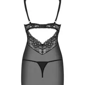 Obsessive Verführerisches Hemdchen mit offenen Cups schwarz S/M Obsessive Verführerisches Hemdchen mit offenen Cups schwarz S/M – Bild 4