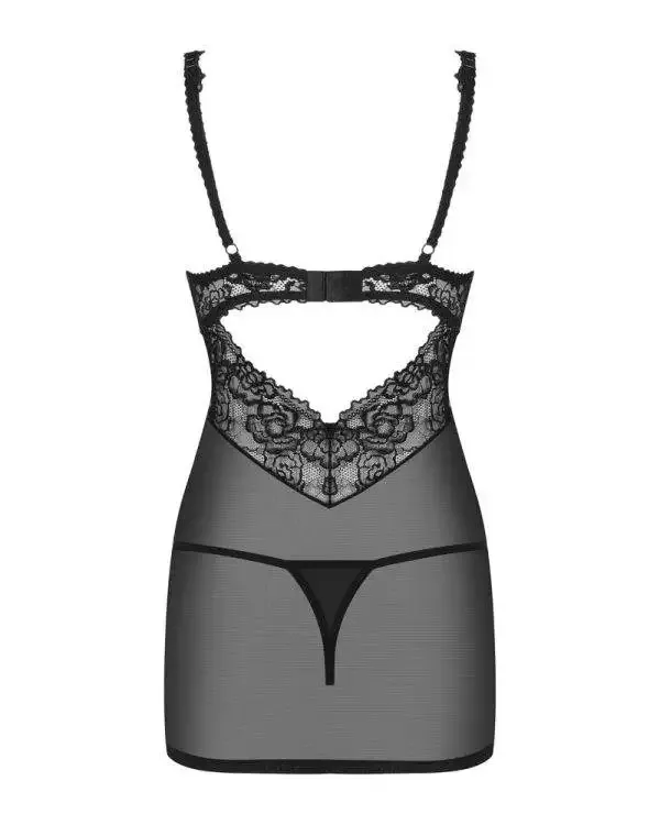 Obsessive Verführerisches Hemdchen mit offenen Cups schwarz S/M Obsessive Verführerisches Hemdchen mit offenen Cups schwarz S/M