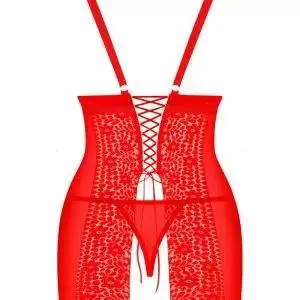 Obsessive Bella Rou - Dessouskleid & String Set rot 4XL/5XL Obsessive Bella Rou - Dessouskleid & String Set rot 4XL/5XL – Bild 4