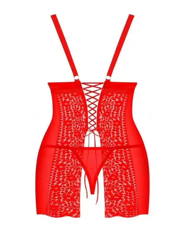 Obsessive Bella Rou - Dessouskleid & String Set rot 4XL/5XL Obsessive Bella Rou - Dessouskleid & String Set rot 4XL/5XL