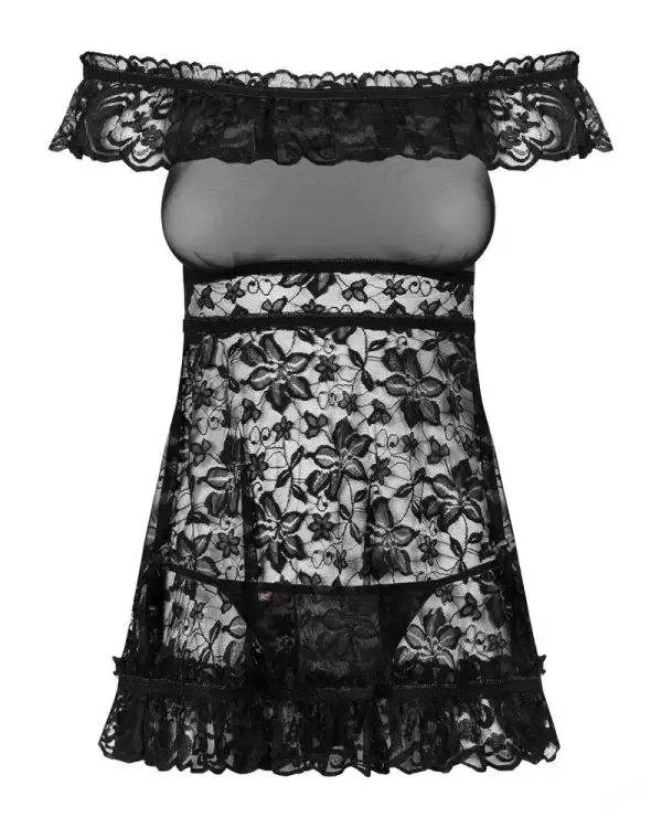 Obsessive Dessouskleid Estiqua - Transparent & Verführerisch schwarz S/M