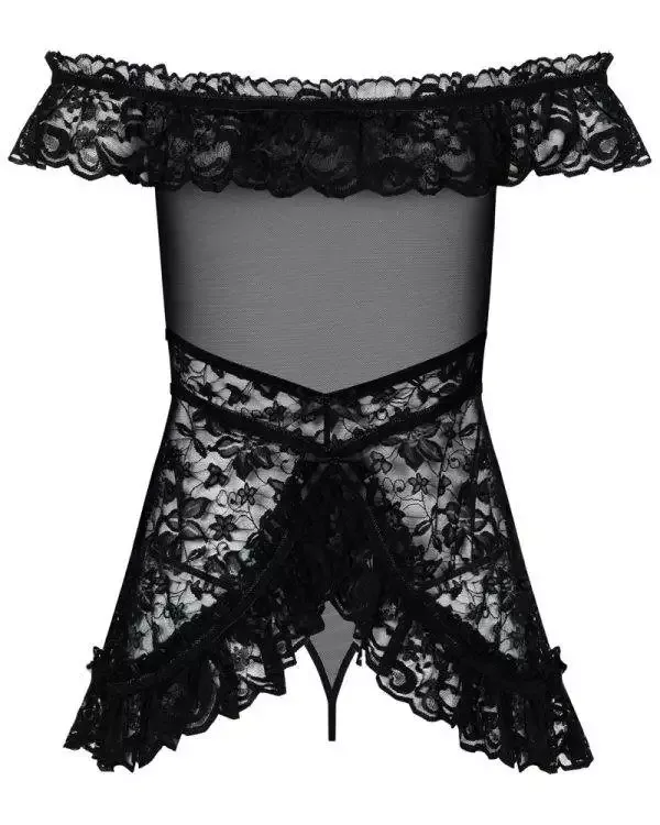 Obsessive Dessouskleid Estiqua - Transparent & Verführerisch schwarz S/M Obsessive Dessouskleid Estiqua - Transparent & Verführerisch schwarz S/M