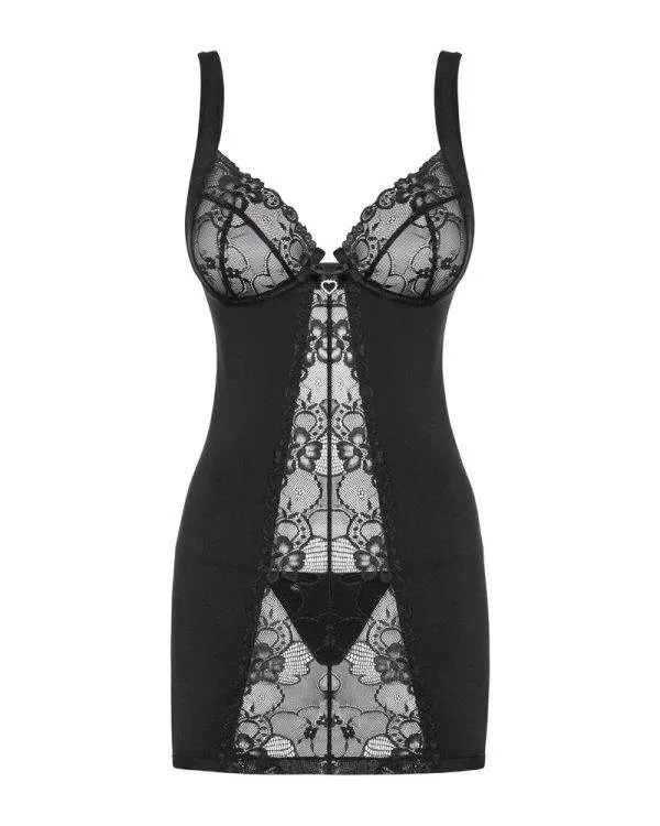 Obsessive Flores Babydoll-Set schwarz S/M Obsessive Flores Babydoll-Set schwarz S/M