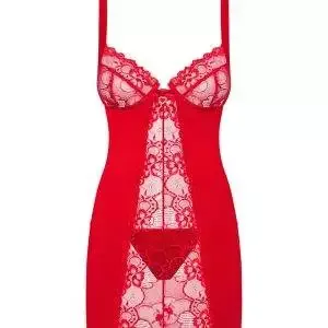 Obsessive Heartina - Elegantes Negligé & String Set rot S/M Obsessive Heartina - Elegantes Negligé & String Set rot S/M – Bild 3