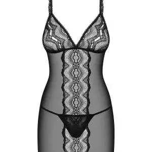 Obsessive Lucita - Verführerisches Negligé & String Set schwarz L/XL Obsessive Lucita - Verführerisches Negligé & String Set schwarz L/XL – Bild 3
