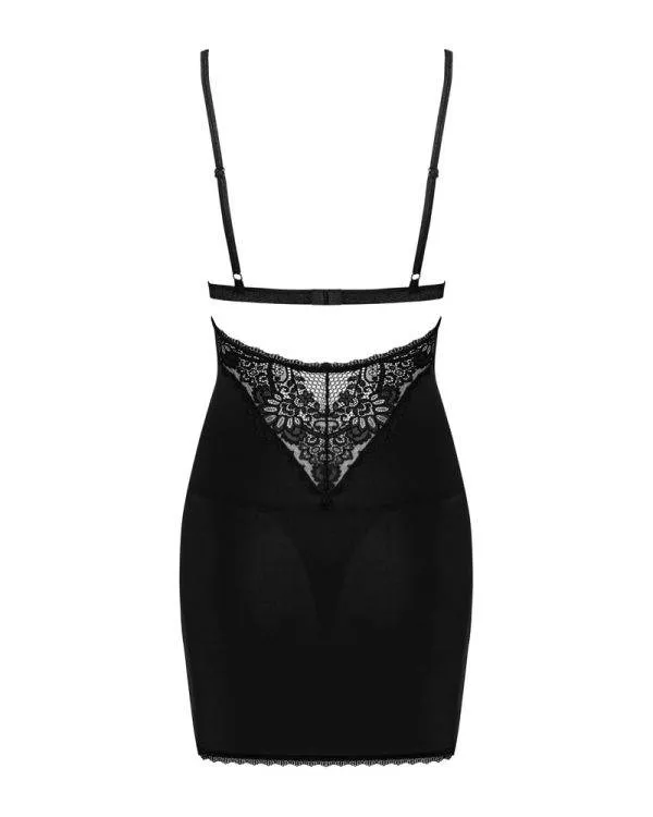 Obsessive Maderris - Figurbetonendes Dessouskleid & String schwarz XL/2XL Obsessive Maderris - Figurbetonendes Dessouskleid & String schwarz XL/2XL