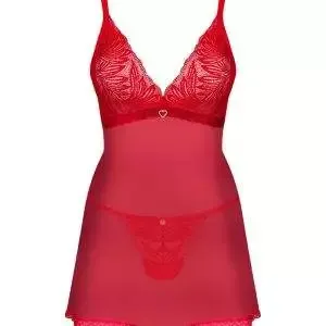Obsessive Chilisa Babydoll & Spitzenstring rot XS/S Obsessive Chilisa Babydoll & Spitzenstring rot XS/S – Bild 3