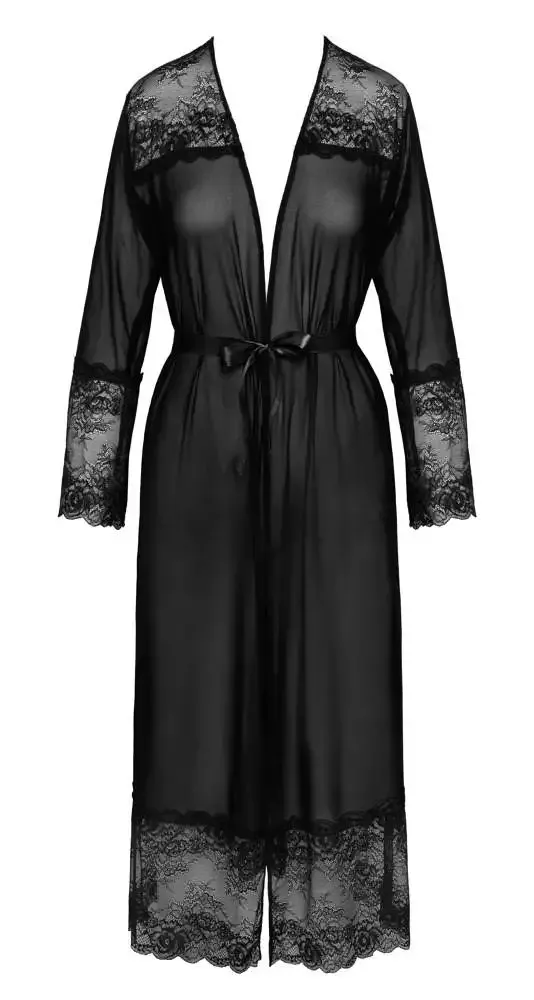 Kissable Kimono lang - Verführerische Transparenz schwarz L/XL Kissable Kimono lang - Verführerische Transparenz schwarz L/XL