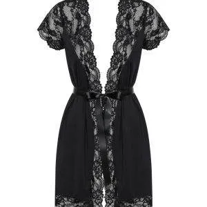 Kissable Kimono lang - Verführerische Transparenz schwarz S/M Kissable Kimono lang - Verführerische Transparenz schwarz S/M – Bild 3