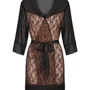 Obsessive Kimono 810-PEI-1 - Kurzärmeliger Satin-Kimono mit Spitzenabschlüssen S/M Obsessive Kimono 810-PEI-1 - Kurzärmeliger Satin-Kimono mit Spitzenabschlüssen S/M – Bild 3