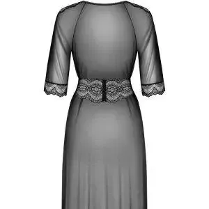 Obsessive Sexy Peignoir - Schwarzes Peignoir mit Tierprint schwarz S/M Obsessive Sexy Peignoir - Schwarzes Peignoir mit Tierprint schwarz S/M – Bild 4