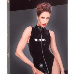 Noir Lack-Body mit hohen Beinausschnitten schwarz XL
