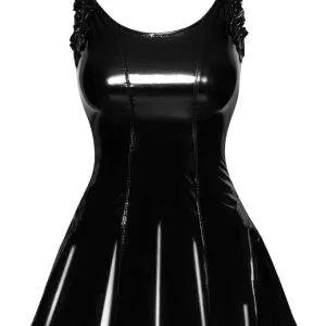 Noir Lack-Kleid mit Rüschen, 2-Wege-Reißverschluss schwarz XL Noir Lack-Kleid mit Rüschen, 2-Wege-Reißverschluss schwarz XL – Bild 4