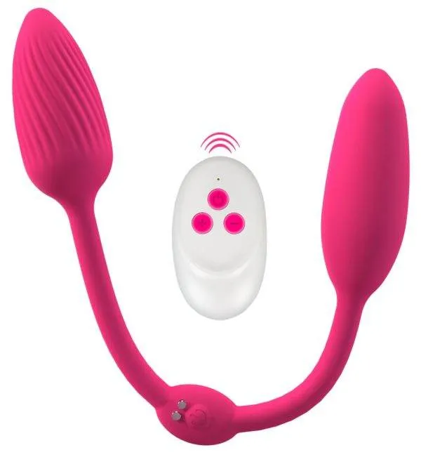 Sweet Smile RC Double Pleasure Love Balls - Vibrobullets, Silikonband, 2 Motoren, 10 Vibrationsmodi, wasserdicht, wiederaufladbar, flexibel, lila