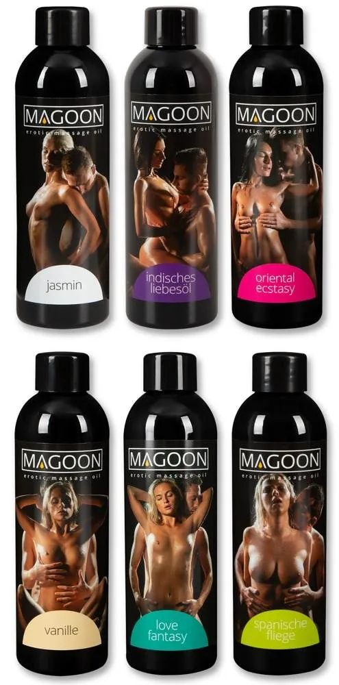06295700000_nor_a Magoon Massage-Öle Sparpaket - 6 Topseller mit Vanille, Jasmin, Indischem Liebesöl, Love Fantasy, Oriental Ecstasy und Spanische Fliege (je 200ml)