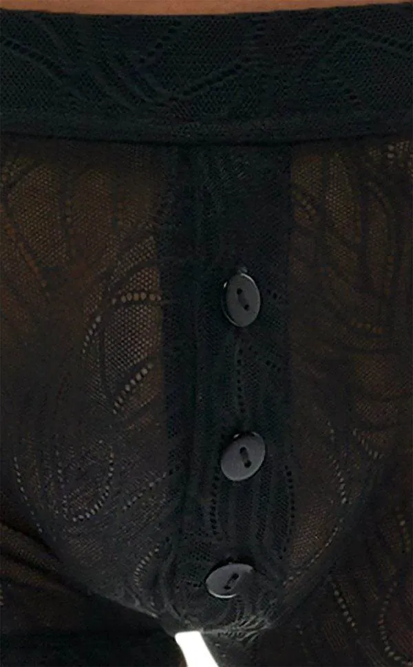 Svenjoyment Transparente Spitzen-Pants, Schwarz, Größe M Svenjoyment Transparente Spitzen-Pants, Schwarz, Größe M