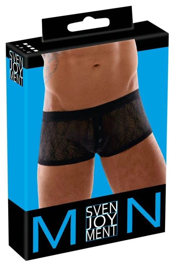 21332021701_verp Svenjoyment Transparente Spitzen-Pants, Schwarz, Größe M