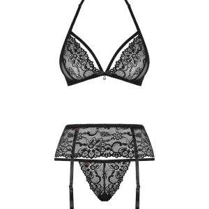 Obsessive 838-SEG-1 Spitzen-Trio Set - Schwarz Obsessive 838-SEG-1 Spitzen-Trio Set - Schwarz – Bild 3