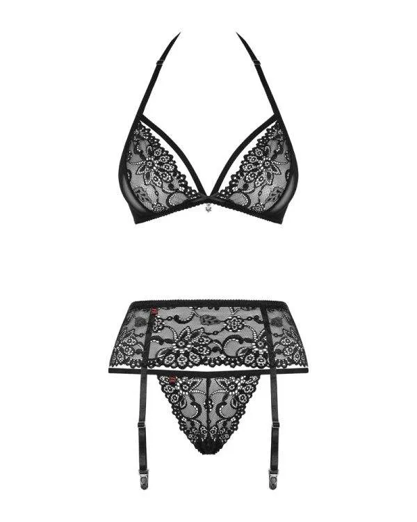 Obsessive 838-SEG-1 Spitzen-Trio Set - Schwarz Obsessive 838-SEG-1 Spitzen-Trio Set - Schwarz