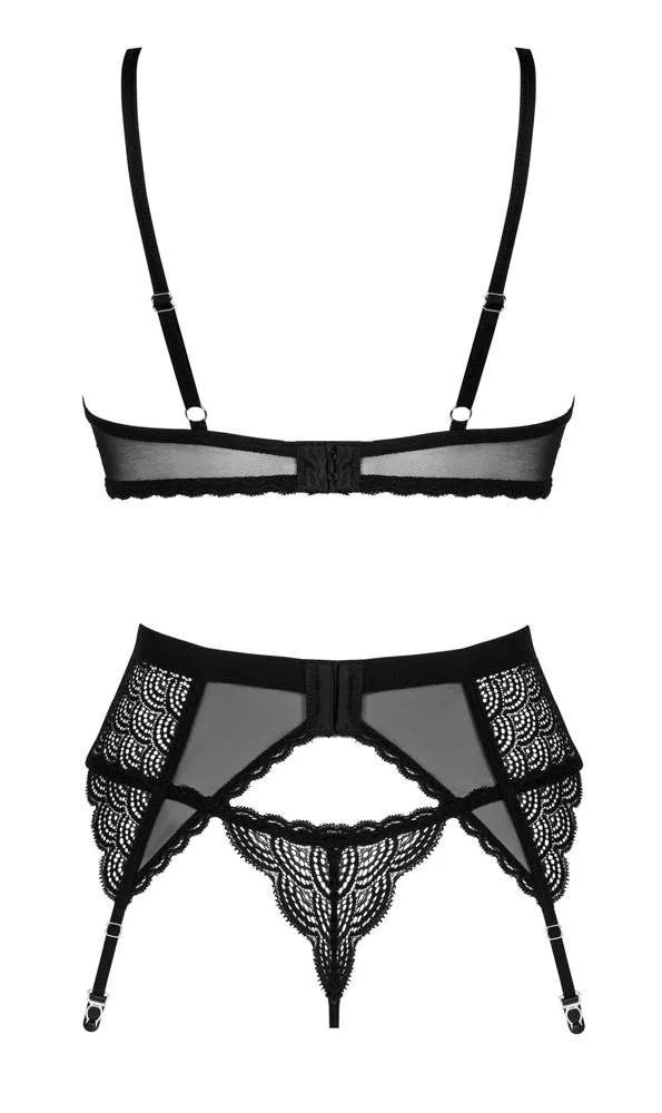 Obsessive Chemeris 3-teiliges Straps-Set in Schwarz Obsessive Chemeris 3-teiliges Straps-Set in Schwarz