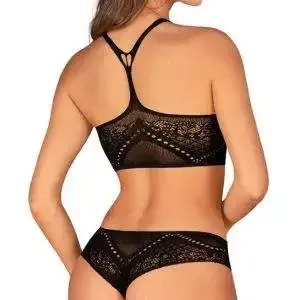 Obsessive Schwarzes Dessous-Set K103 - Sexy Netzmaschen, Top und String Ouvert, Schwarz, Größe S-XL Obsessive Schwarzes Dessous-Set K103 - Sexy Netzmaschen, Top und String Ouvert, Schwarz, Größe S-XL – Bild 2