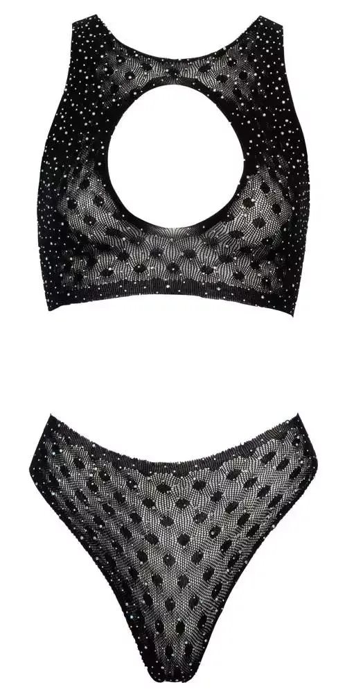 Cottelli FANTASY Strass-Ensemble, Größe S, Schwarz Cottelli FANTASY Strass-Ensemble, Größe S, Schwarz
