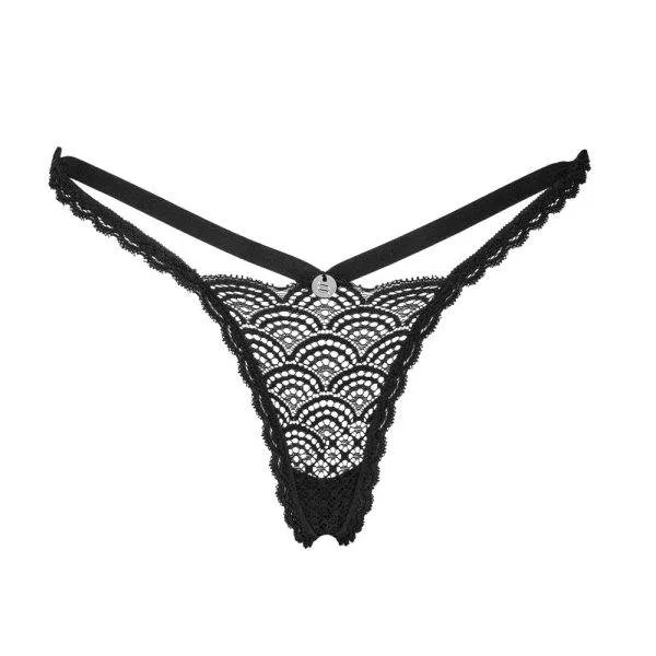 Obsessive Black Lace String Chemeris - Größe S, Schwarz Obsessive Black Lace String Chemeris - Größe S, Schwarz