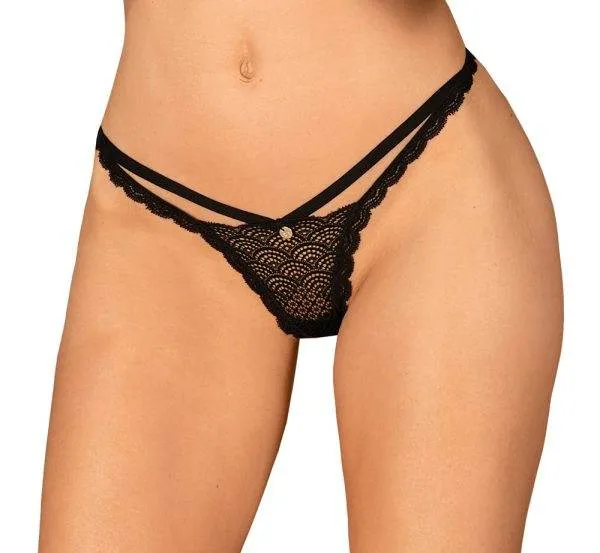 23227901941_nor_a Obsessive Black Lace String Chemeris - Größe S, Schwarz