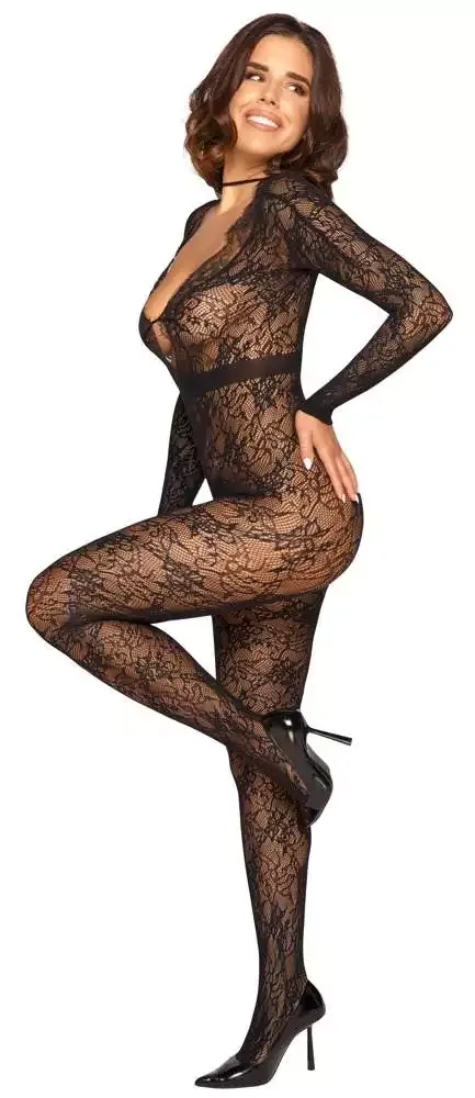 Cottelli FANTASY Langarm-Catsuit ouvert in Spitzenoptik Cottelli FANTASY Langarm-Catsuit ouvert in Spitzenoptik