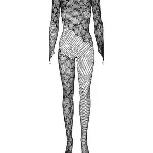 Obsessive Catsuit F210 - Florales Netzdesign - Offener Schritt - Schwarz Obsessive Catsuit F210 - Florales Netzdesign - Offener Schritt - Schwarz – Bild 4