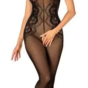 Obsessive G335 Hochelastischer Catsuit ouvert in Schwarz Obsessive G335 Hochelastischer Catsuit ouvert in Schwarz – Bild 1
