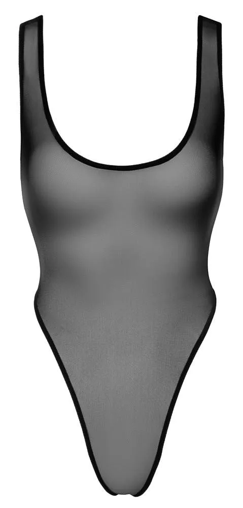 Noir: Transparenter Stringbody, Größe S, Schwarz Noir: Transparenter Stringbody, Größe S, Schwarz
