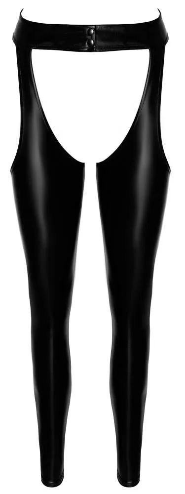 Noir Chaps Powerwetlook schwarz - Größe S/M - Po-frei & komplett offen im Schritt Noir Chaps Powerwetlook schwarz - Größe S/M - Po-frei & komplett offen im Schritt