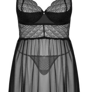 Obsessive Chemeris Babydoll Set Schwarz-S/M Obsessive Chemeris Babydoll Set Schwarz-S/M – Bild 4