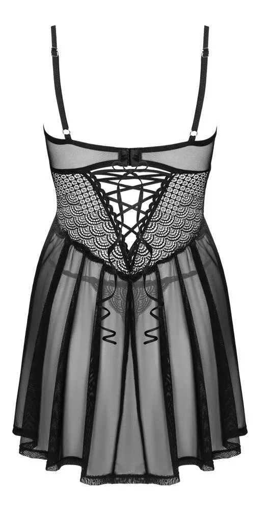 Obsessive Chemeris Babydoll Set Schwarz-S/M Obsessive Chemeris Babydoll Set Schwarz-S/M