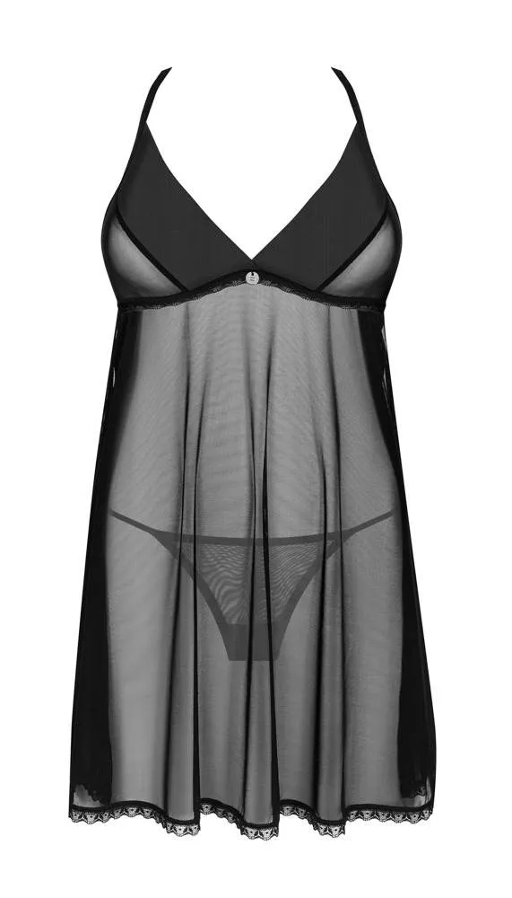 Obsessive Black Lace Babydoll & String Set in Größe M Obsessive Black Lace Babydoll & String Set in Größe M