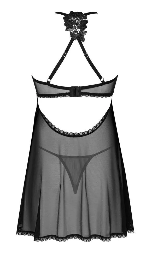 Obsessive Black Lace Babydoll & String Set in Größe M Obsessive Black Lace Babydoll & String Set in Größe M