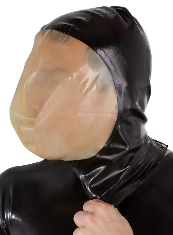 Latex Vakuum-Maske mit erweitertem Gesichtsfeld