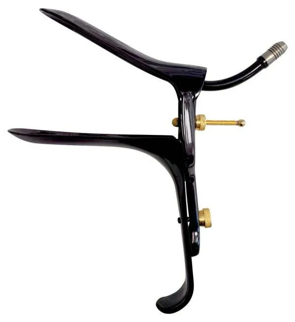 Fetish Collection Spekulum mit Luft- & Flüssigkeitsschlauch - Schwarz/Gold, Edelstahl, 15 cm Fetish Collection Spekulum mit Luft- & Flüssigkeitsschlauch - Schwarz/Gold, Edelstahl, 15 cm