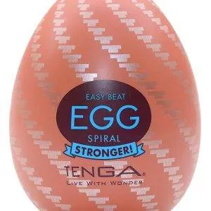 Tenga Einmal-Masturbator Egg Spiral Stronger - Intensive Spiral-Reizstruktur - Diskretes Ei-Design - Inklusive Gleitgel - 7 cm - 1 Stück