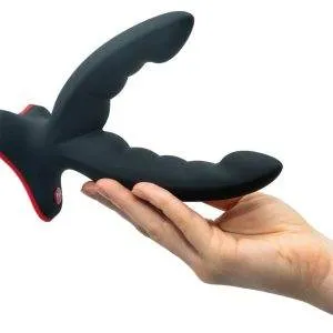 Fun Factory Ryde Doppeldildo, flexibel, einzigartiges Design, 2 Ausleger, glatte Oberfläche, stimulierende Rillen, 12,3 cm & 10 cm, Silikon, 3,8 cm, 240 g, Saugfuß, Strap-on & Harness kompatibel. Fun Factory Ryde Doppeldildo, flexibel, einzigartiges Design, 2 Ausleger, glatte Oberfläche, stimulierende Rillen, 12,3 cm & 10 cm, Silikon, 3,8 cm, 240 g, Saugfuß, Strap-on & Harness kompatibel. – Bild 5