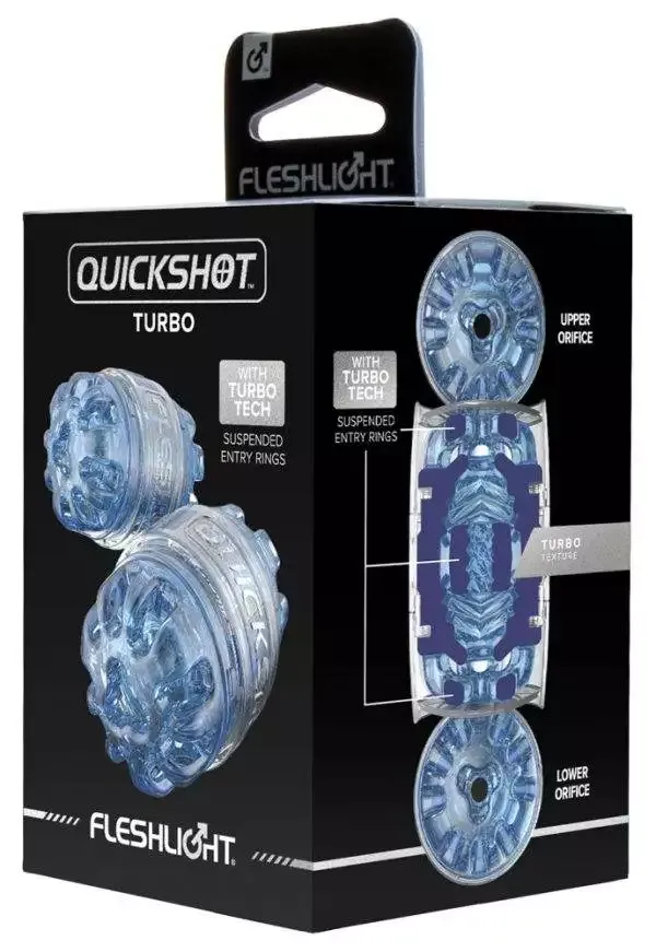 Fleshlight Quickshot Turbo - Transparenter Masturbator mit Turbo Tech Struktur