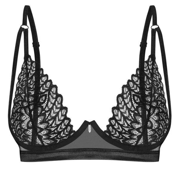 Obsessive Schwarzer Bügel-BH Donarella - Elegant-erotischer Look, bestickter Stretchtüll, verstellbare Träger, Hakenverschluss, Schmuckelement zwischen den Cups - Größe: , Farbe: Obsessive Schwarzer Bügel-BH Donarella - Elegant-erotischer Look, bestickter Stretchtüll, verstellbare Träger, Hakenverschluss, Schmuckelement zwischen den Cups - Größe: , Farbe: